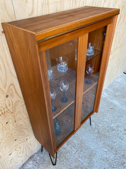 Vintage GPlan Chevron Drinks Cabinet on Hairpin Legs