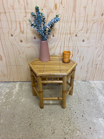 Mid Century Retro Bamboo Side Table