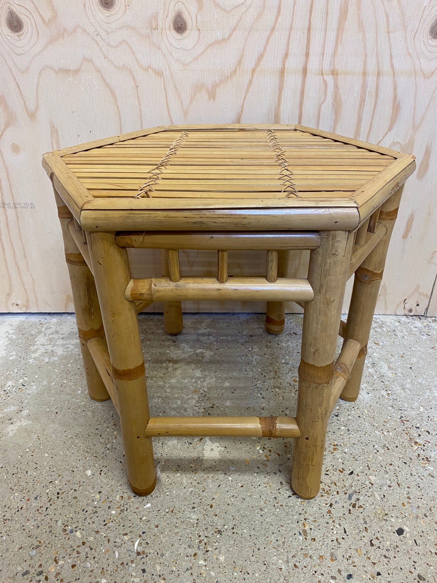 Mid Century Retro Bamboo Side Table