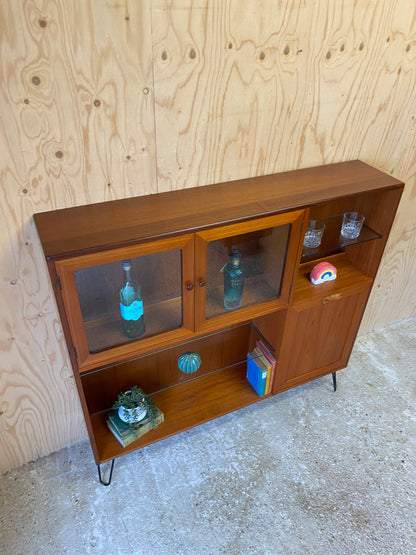 Retro Vintage Mid Century Sideboard Drinks Cabinet by British makers GPlan on Black Hairpin Legs