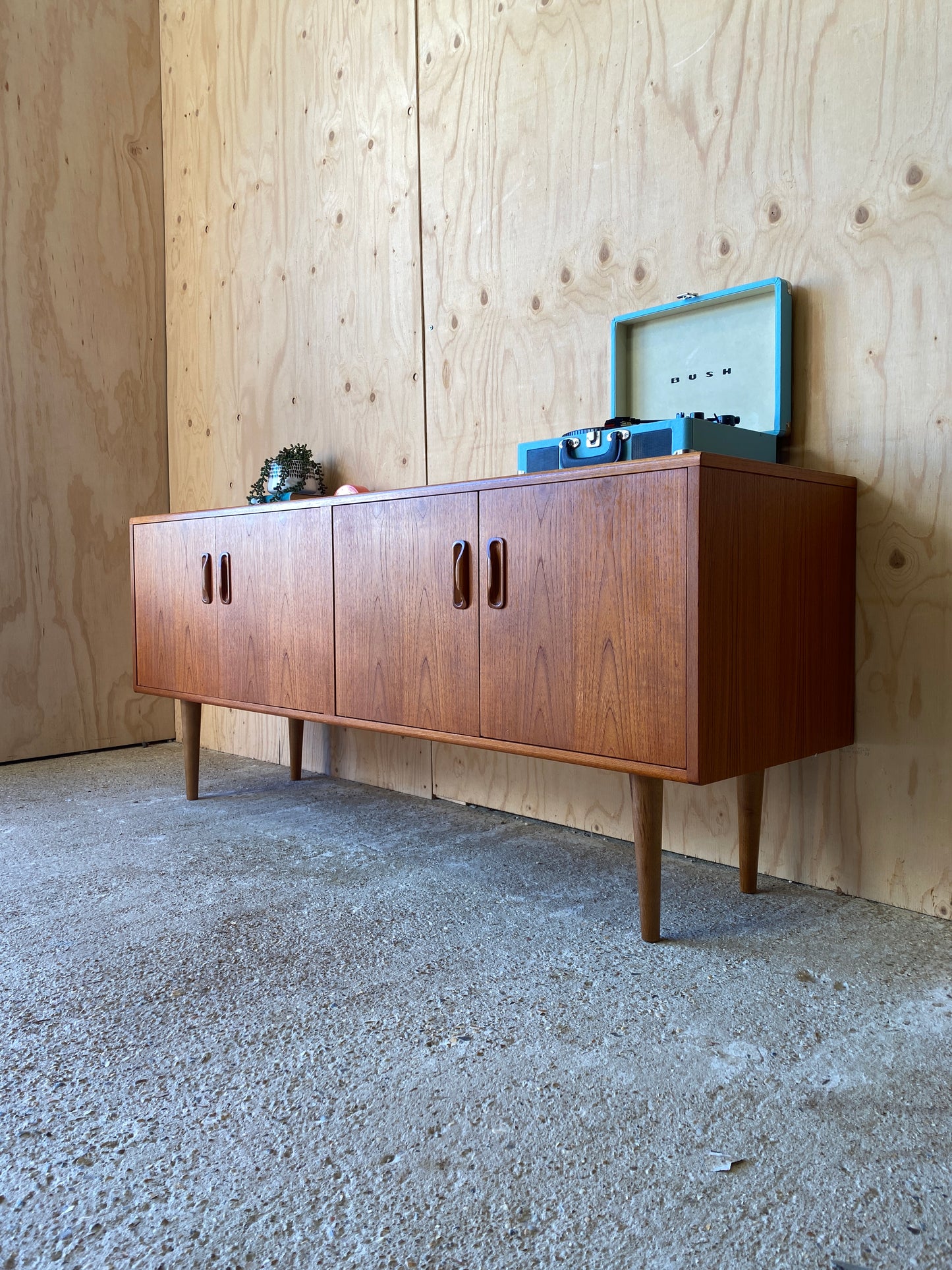 Retro Vintage Sideboard by British makers GPlan on Wooden Tapered Legs