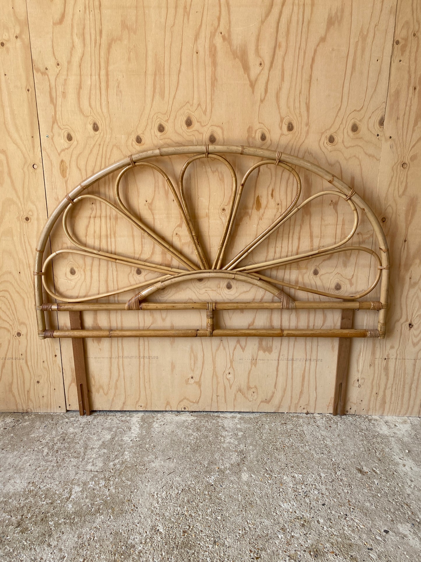 Vintage Bamboo Double Bed Headboard