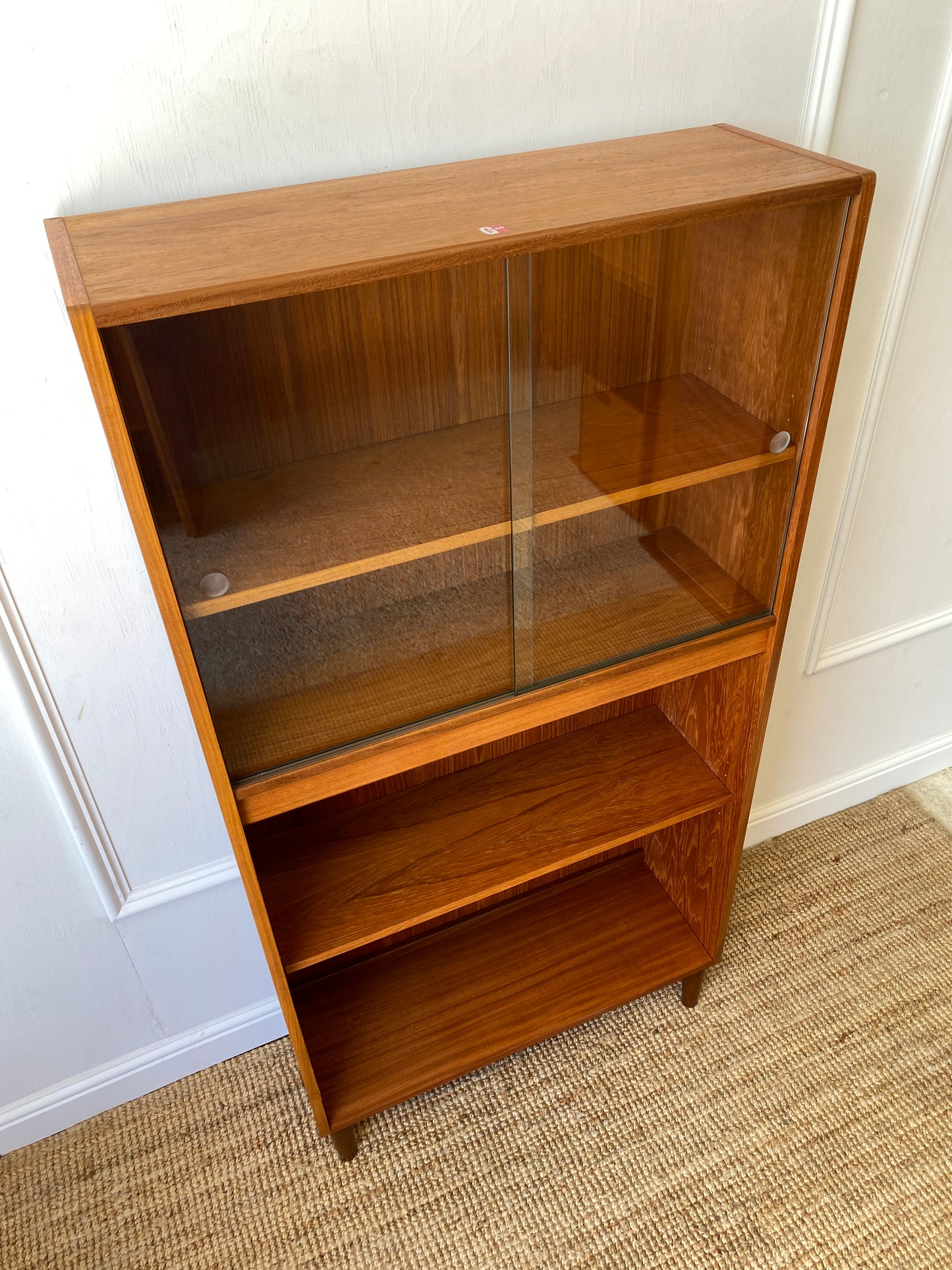 GPlan Bookcase With Glass Sliding Doors
