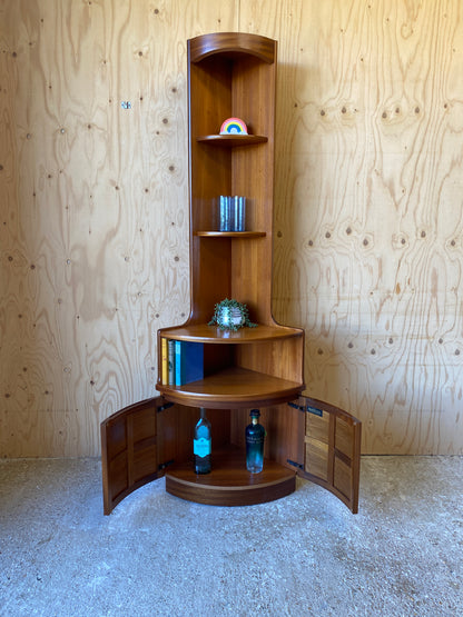 Retro Vintage Mid Century Corner Cabinet by Nathan Furniture