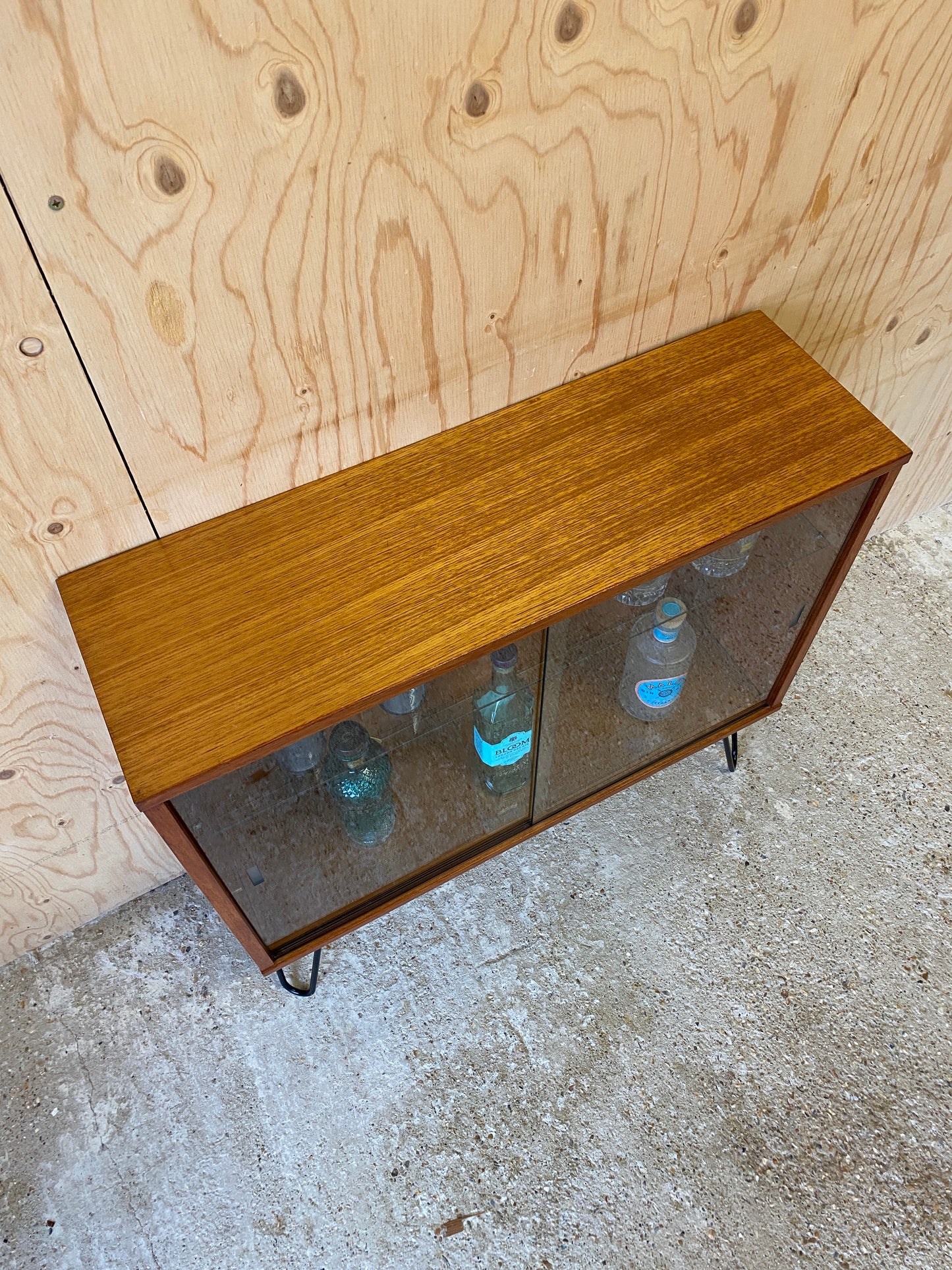 Vintage Retro Beaver & Tapley Cabinet with Glass Sliding Doors