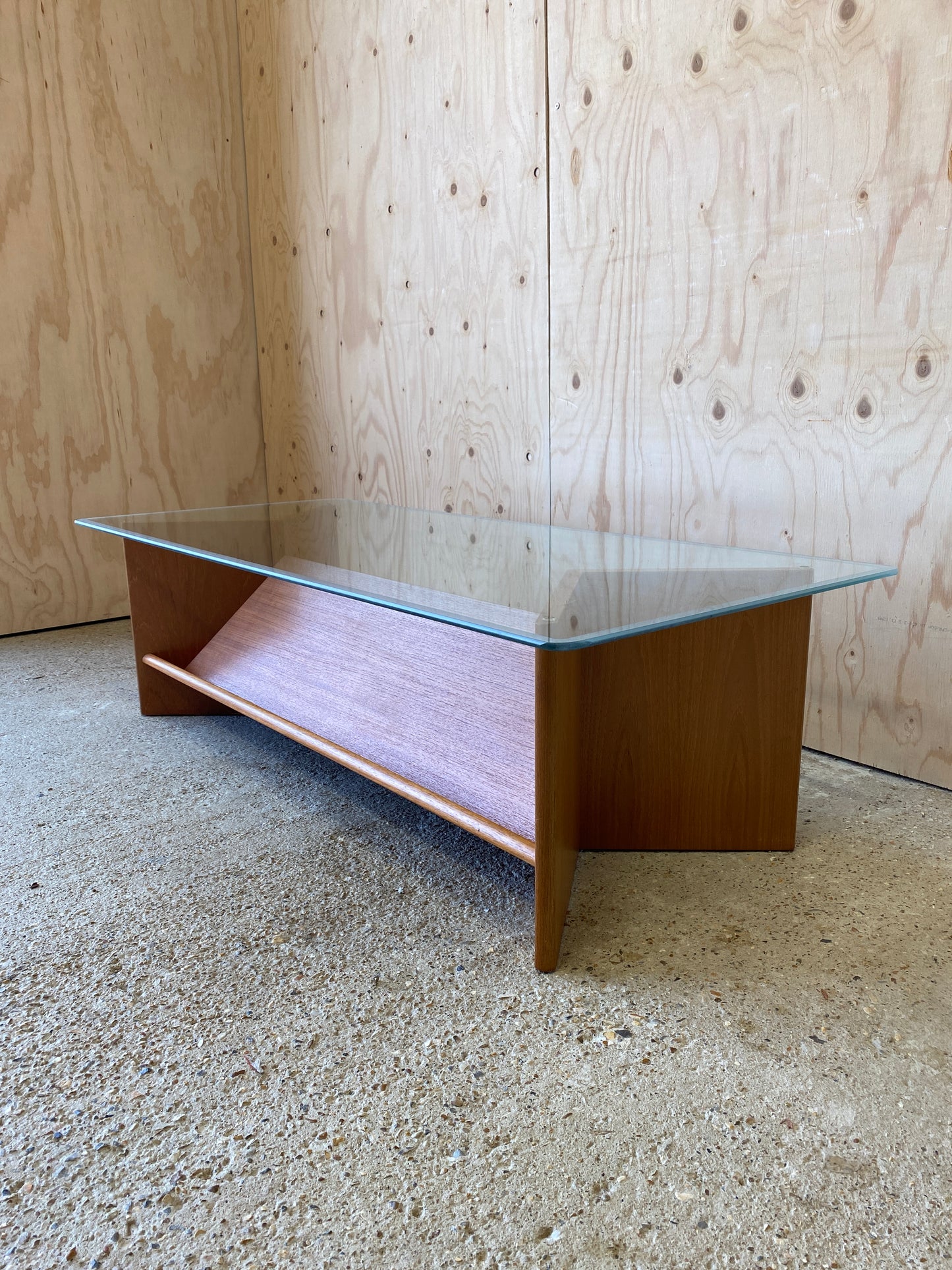 Mid Century Vintage Rare GPlan Coffee Table with Glass Top