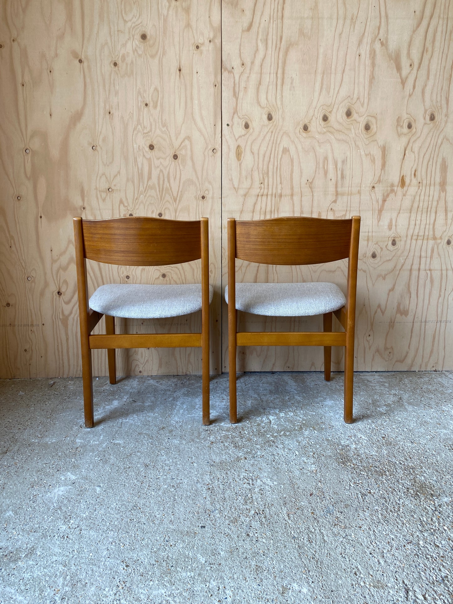 Retro Mid Century Dining Chairs x 2 - Re Upholstered