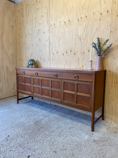 Vintage Mid Century Sideboard by British makers Nathan 'Squares' model