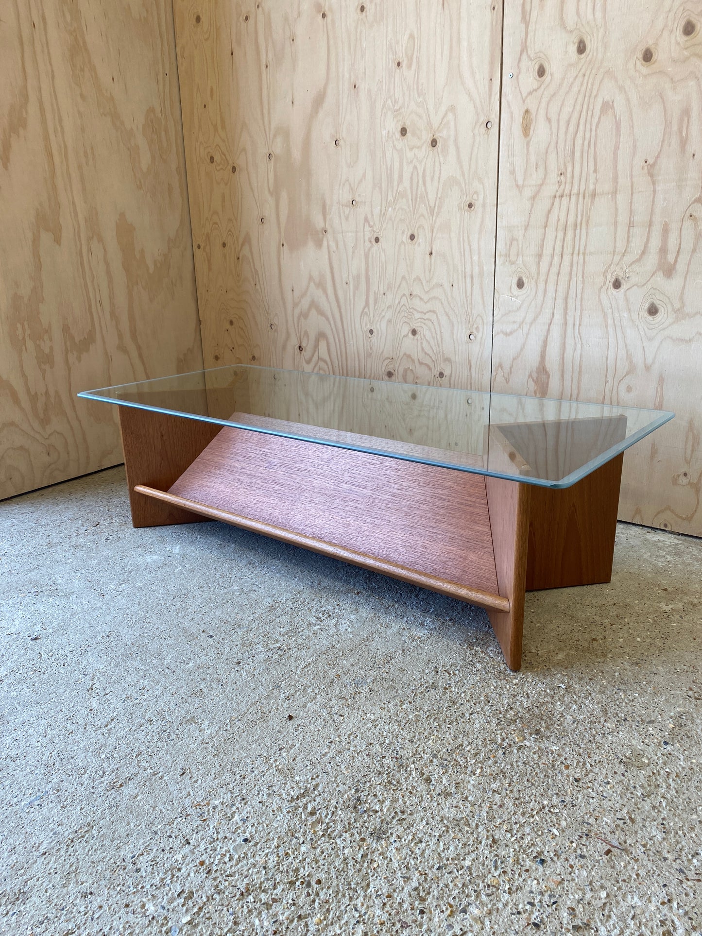 Mid Century Vintage Rare GPlan Coffee Table with Glass Top