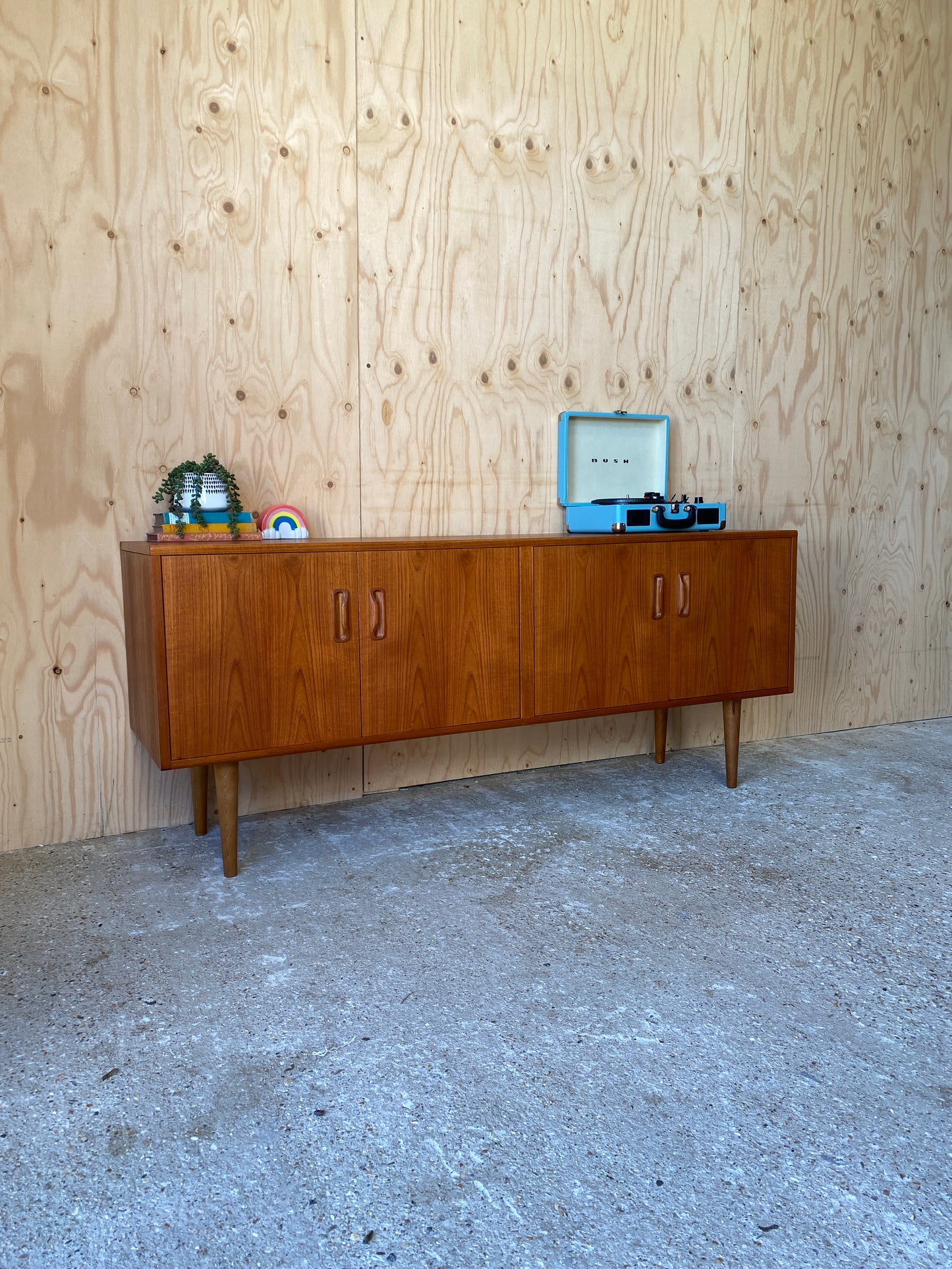 Retro Vintage Sideboard by British makers GPlan on Wooden Tapered Legs