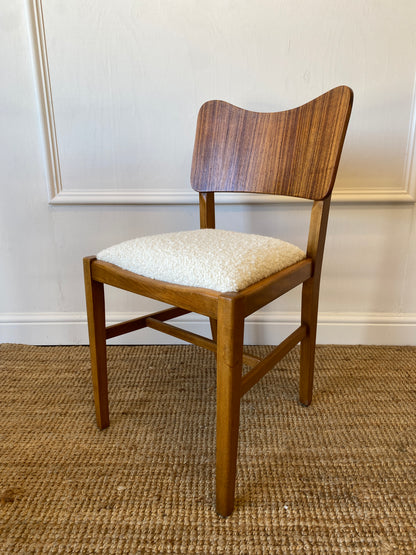 Four Dining Chairs with Bouclé Seats