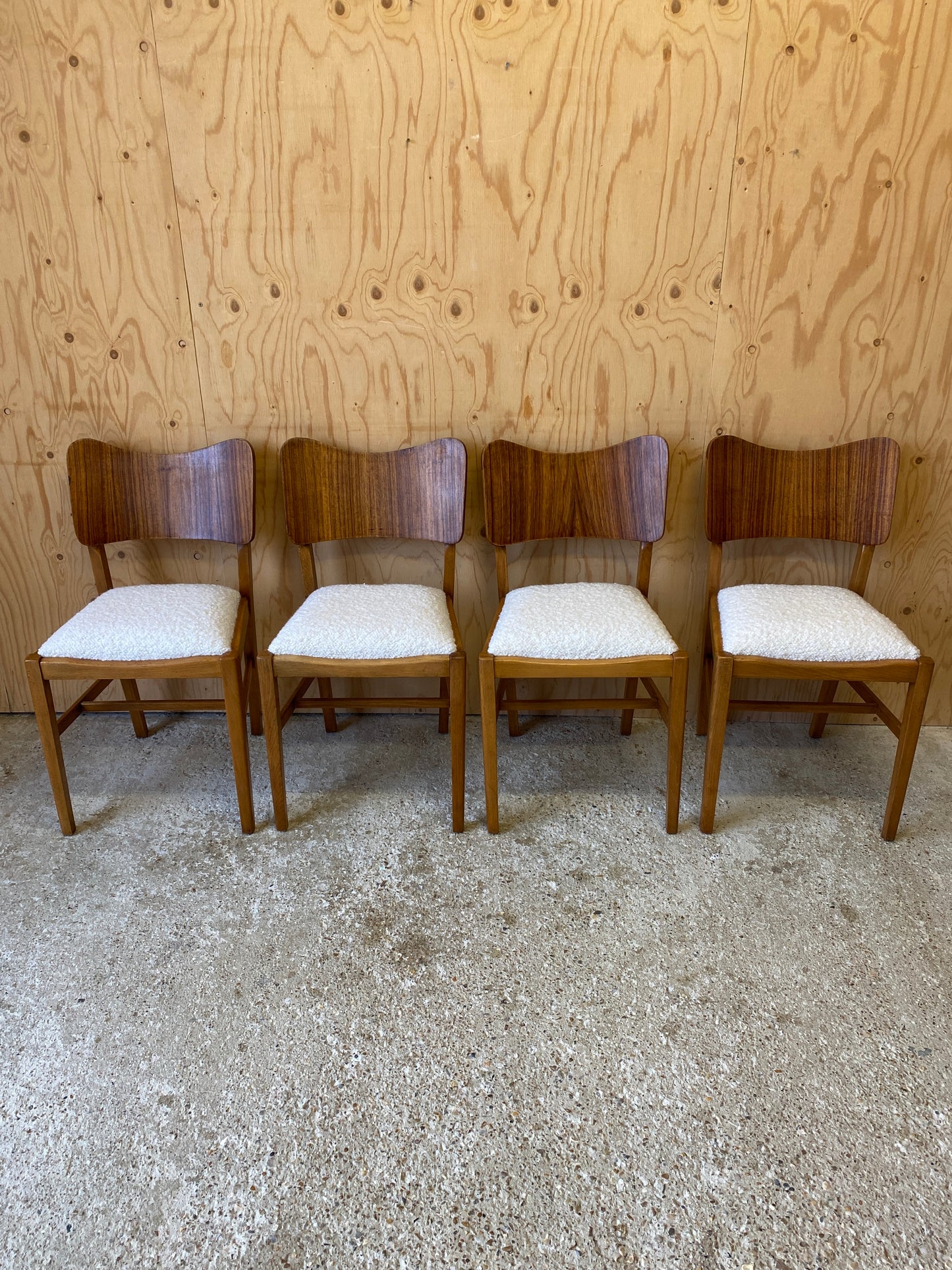 Four Bouclé Dining Chairs