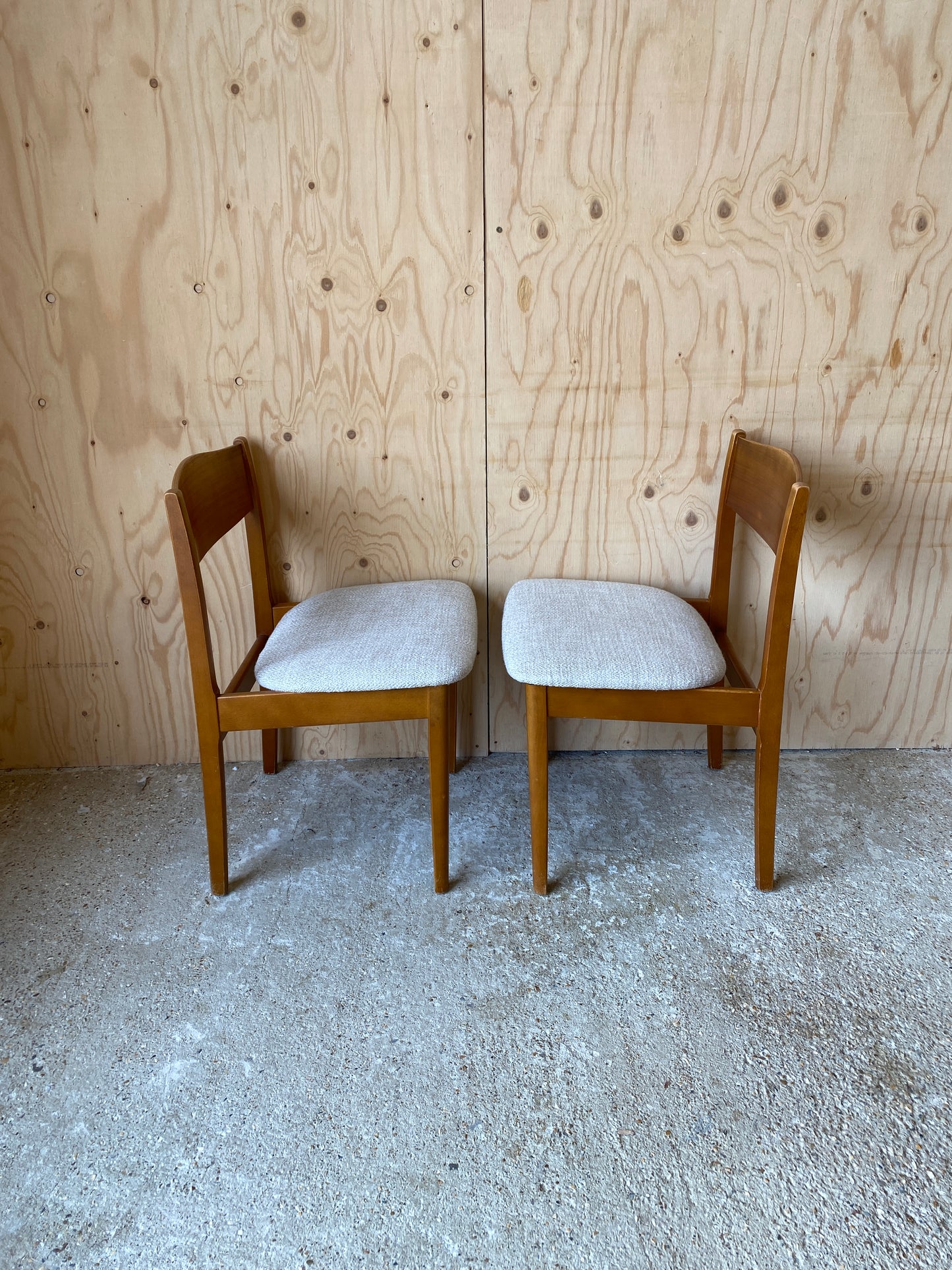 Retro Mid Century Dining Chairs x 2 - Re Upholstered