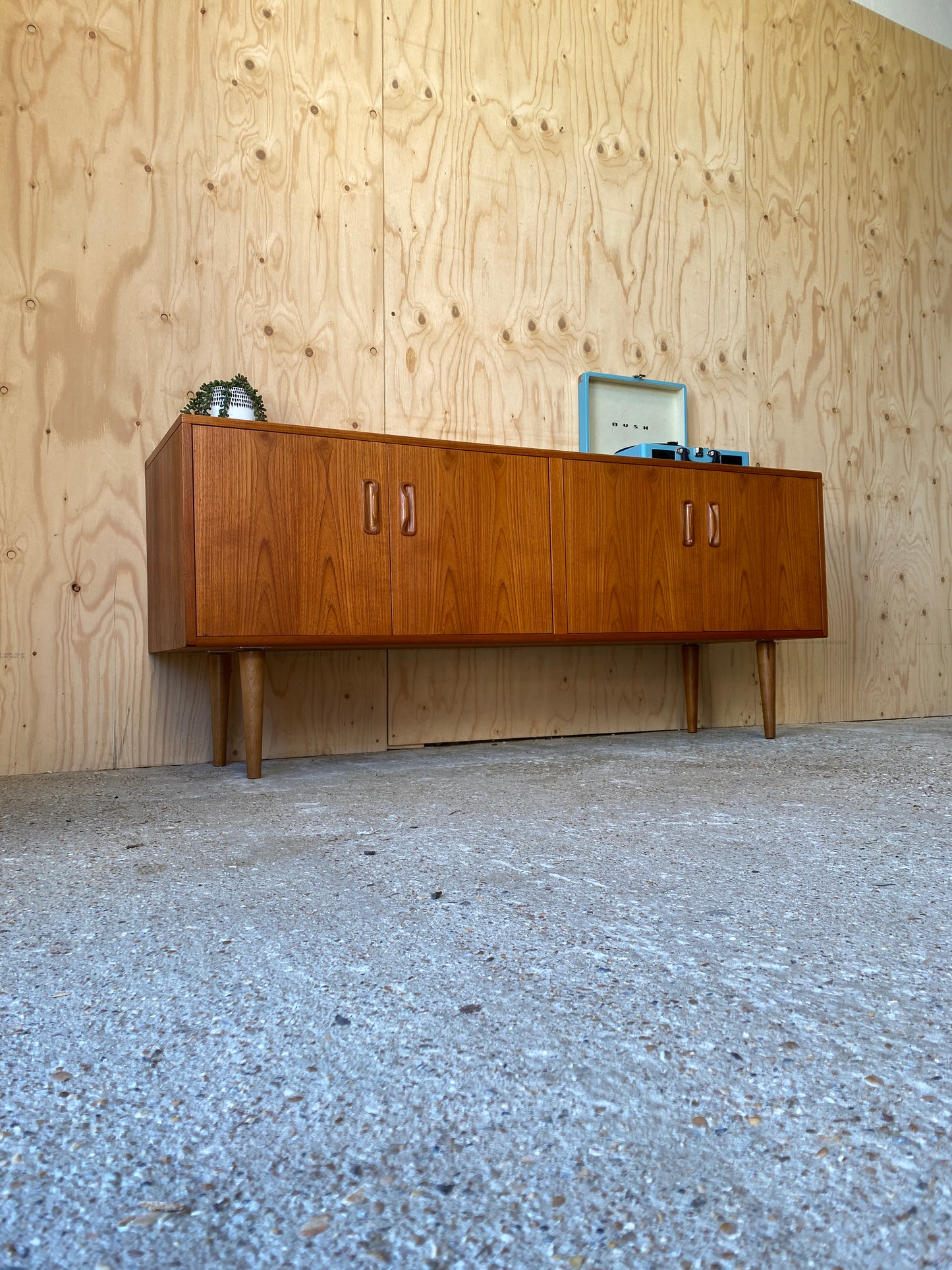 Retro Vintage Sideboard by British makers GPlan on Wooden Tapered Legs