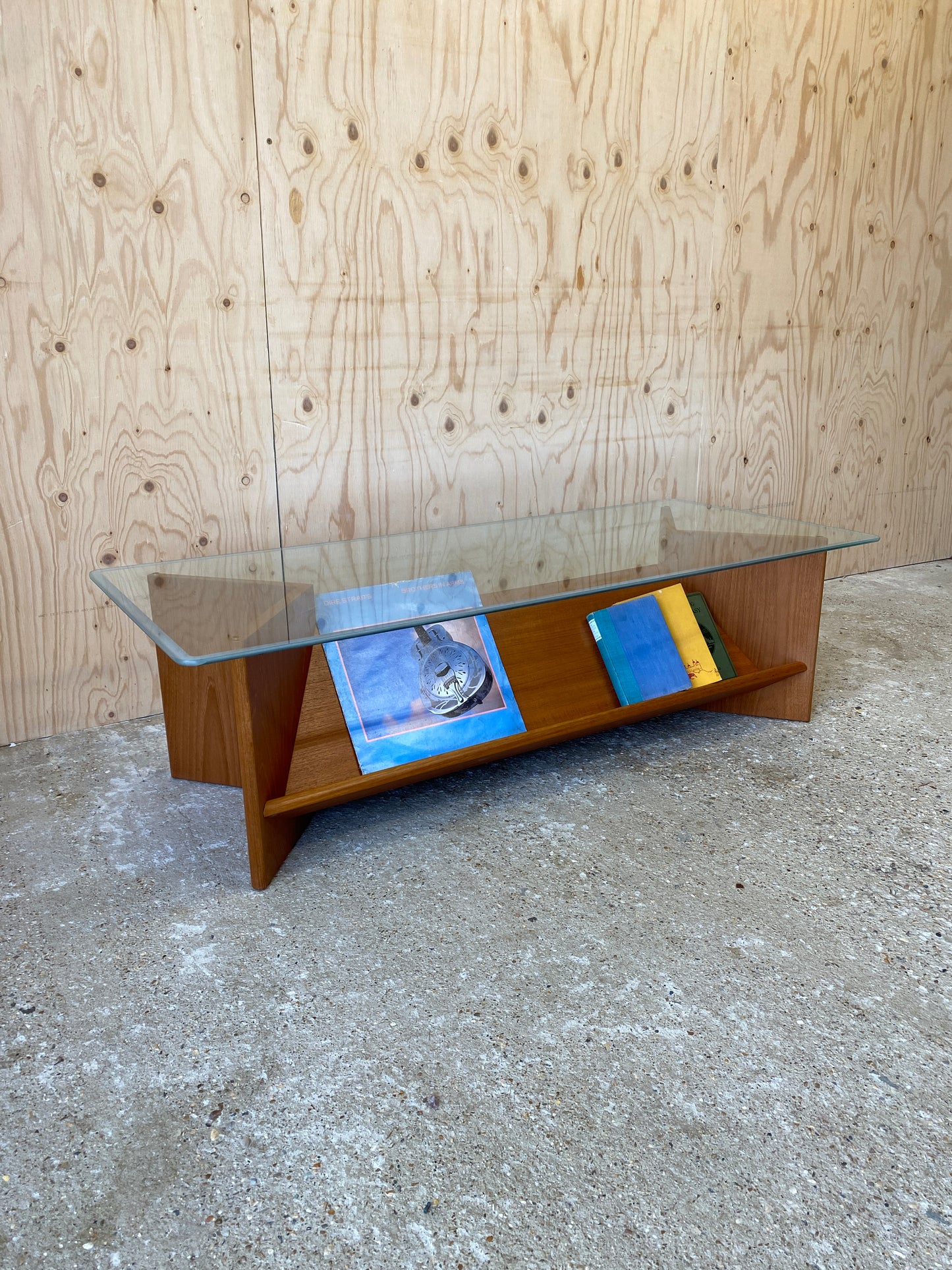 Mid Century Vintage Rare GPlan Coffee Table with Glass Top