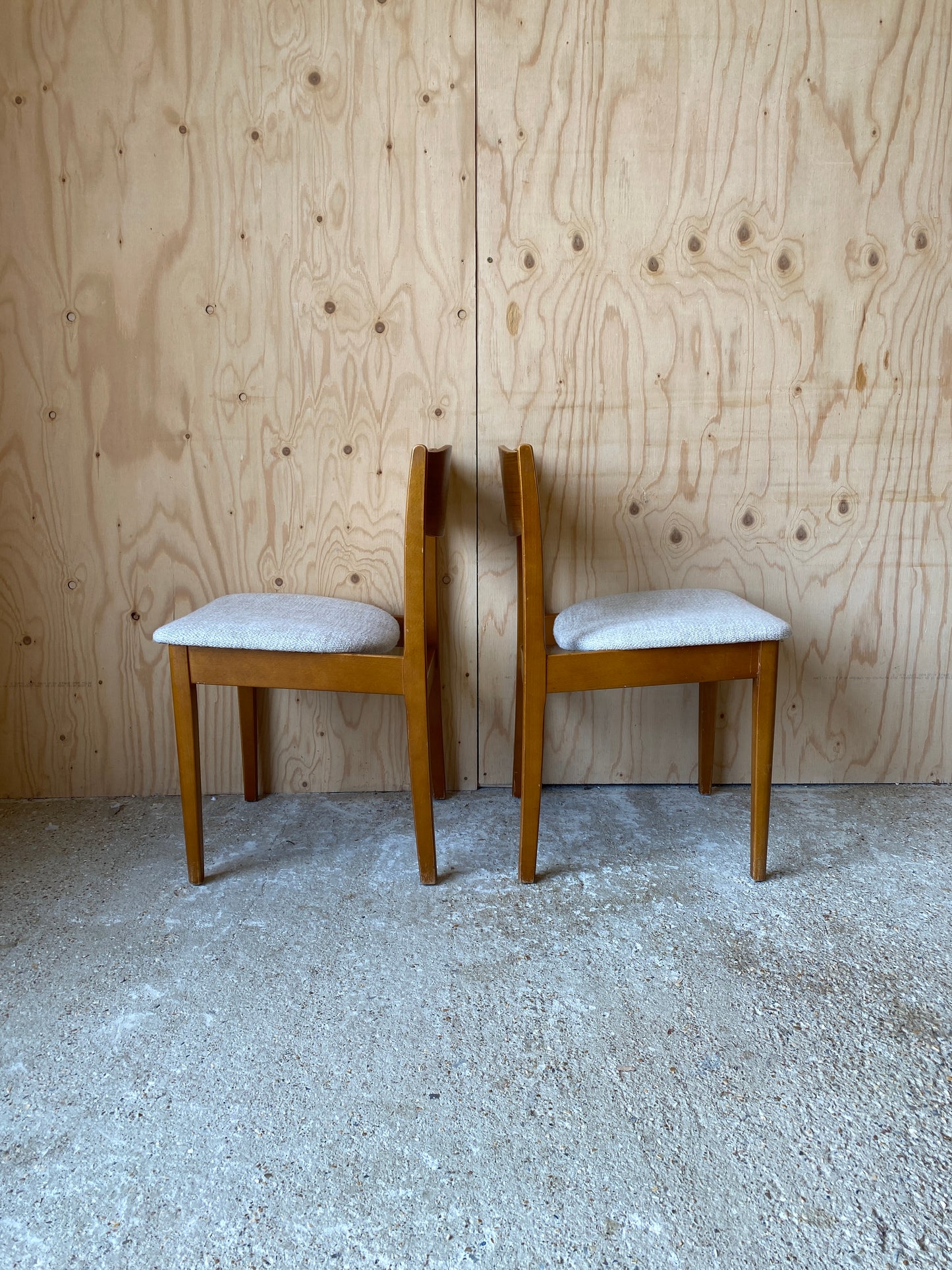 Retro Mid Century Dining Chairs x 2 - Re Upholstered