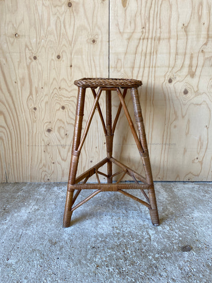 Vintage Cane Stool / Plant Stand