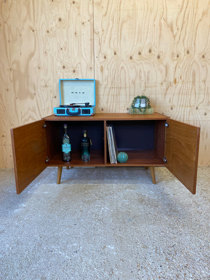 Vintage Retro Mid Century Sideboard by Danish makers Domino Mobler on Wooden Tapered Legs