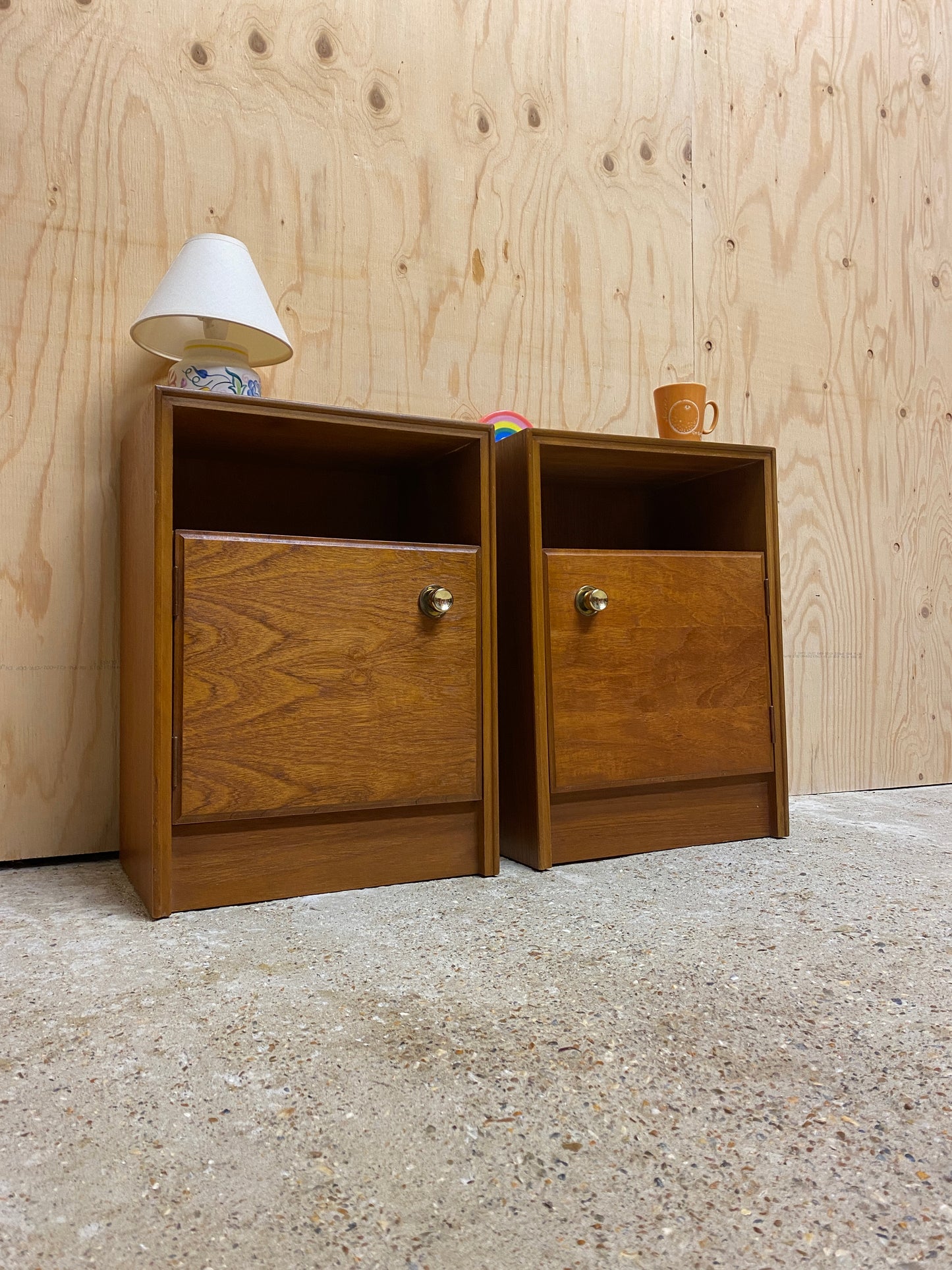 Vintage Bedside Tables by British makers Meredew