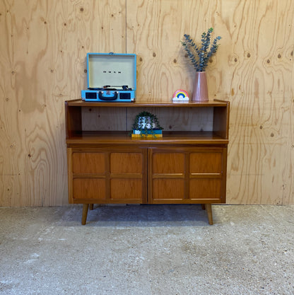 Mid Century Retro Vintage Sideboard by Nathan on Wooden Tapered Legs