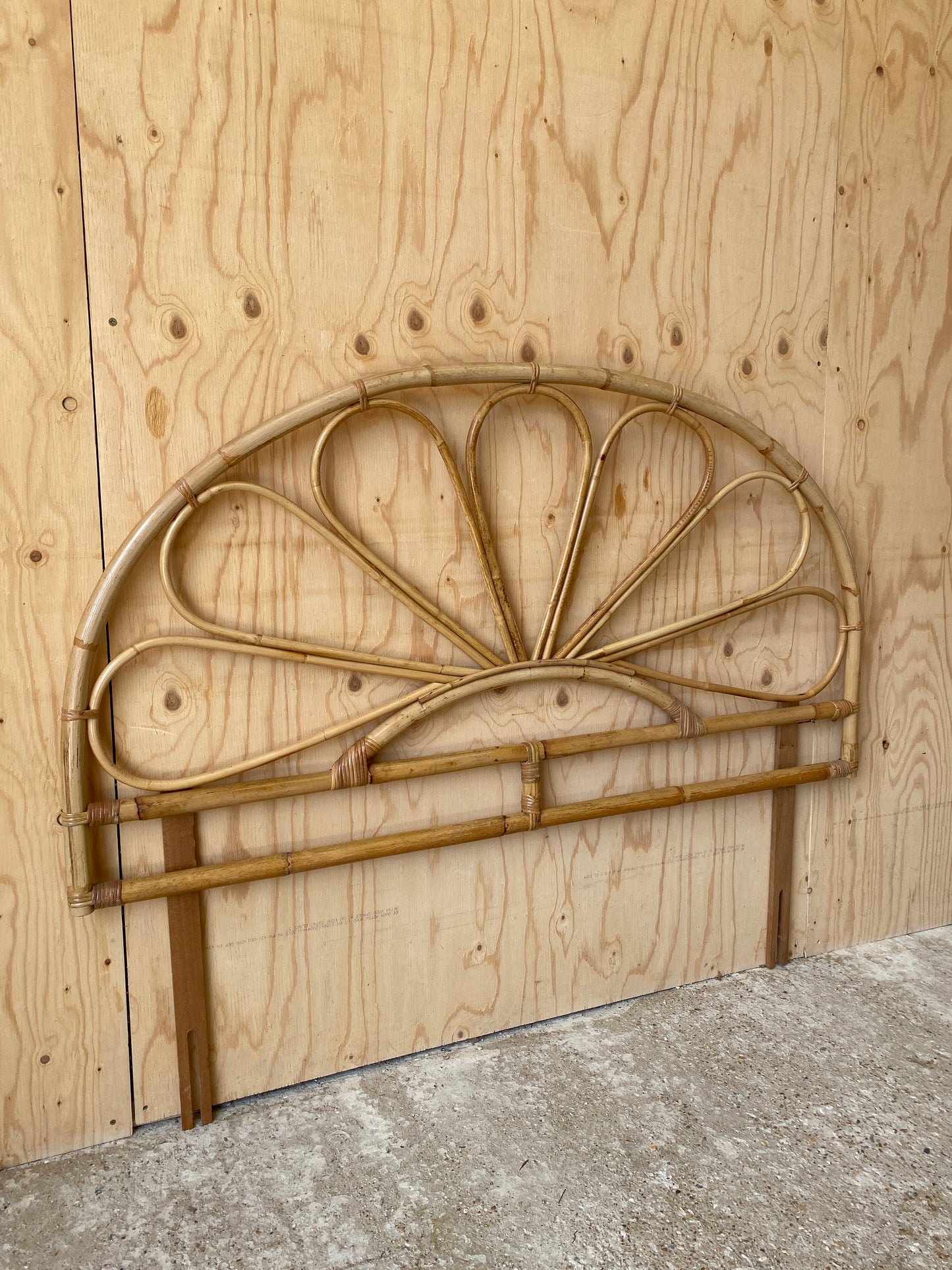 Vintage Bamboo Double Bed Headboard