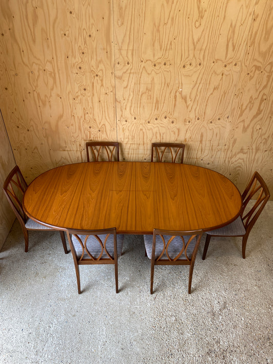 Vintage GPlan Extending Dining Table & Six GPlan Dining Chairs