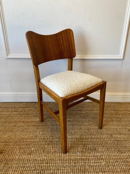 Four Dining Chairs with Bouclé Seats