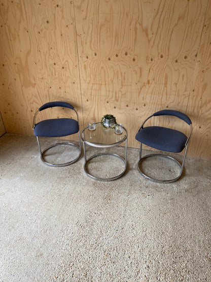 Vintage Chrome Tubular Table & Chairs