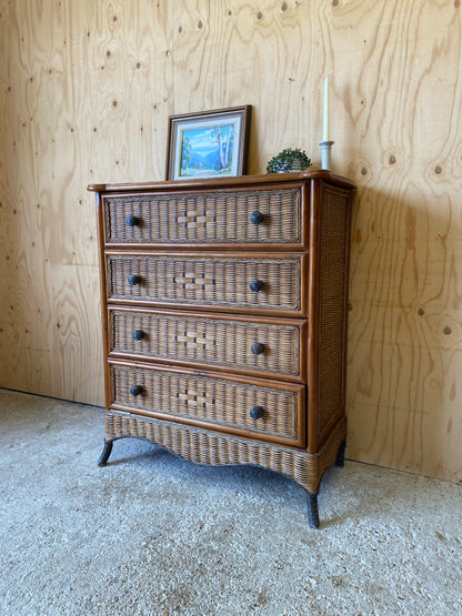 Bamboo & Wicker Chest of Drawers
