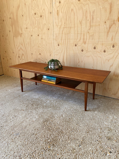 Mid Century Retro Two Tier Teak Coffee Table