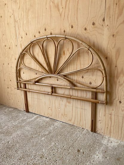 Vintage Bamboo Double Bed Headboard