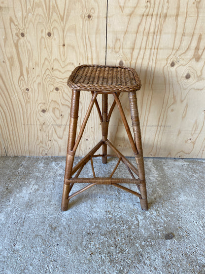 Vintage Cane Stool / Plant Stand