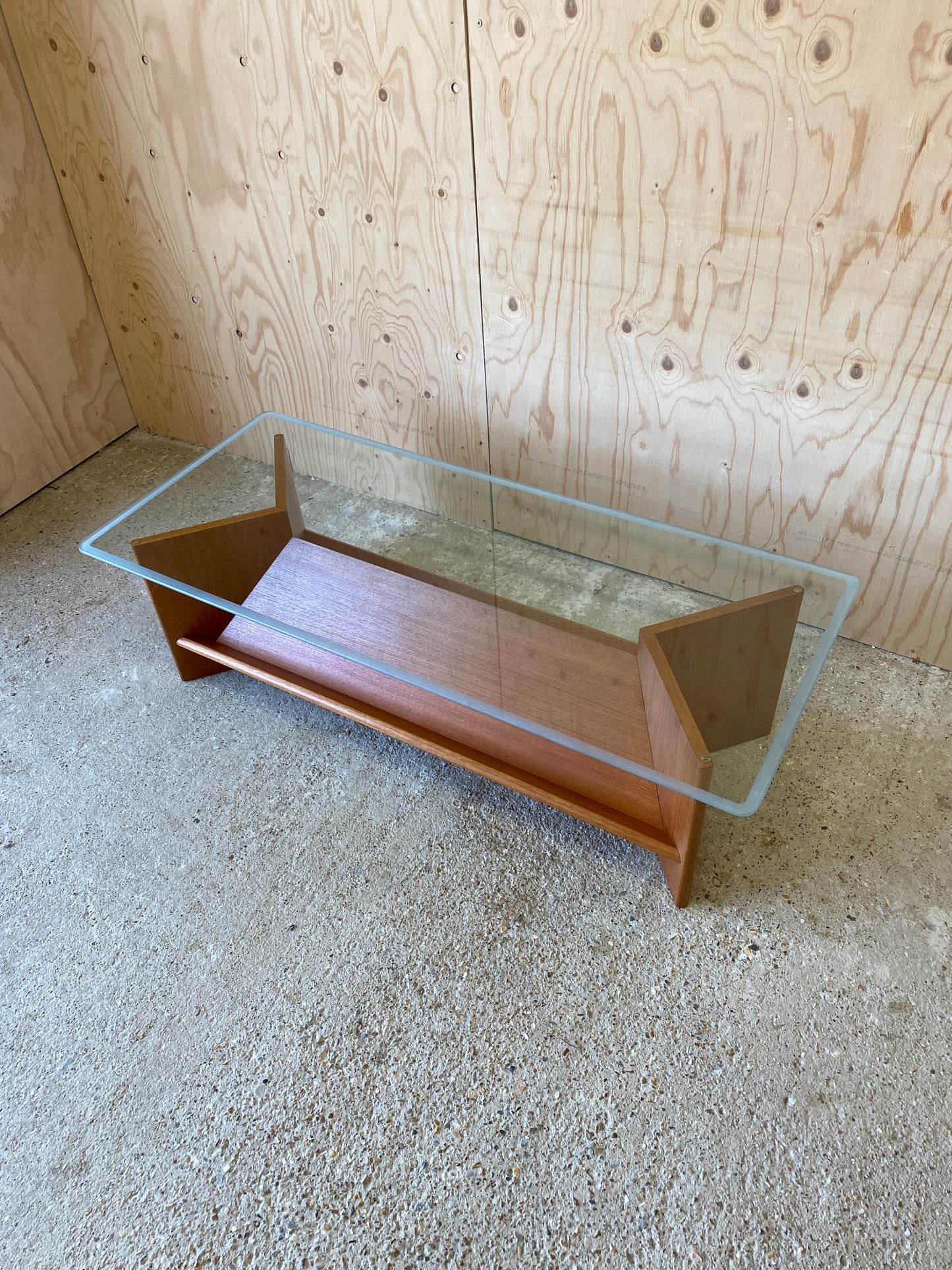 Mid Century Vintage Rare GPlan Coffee Table with Glass Top