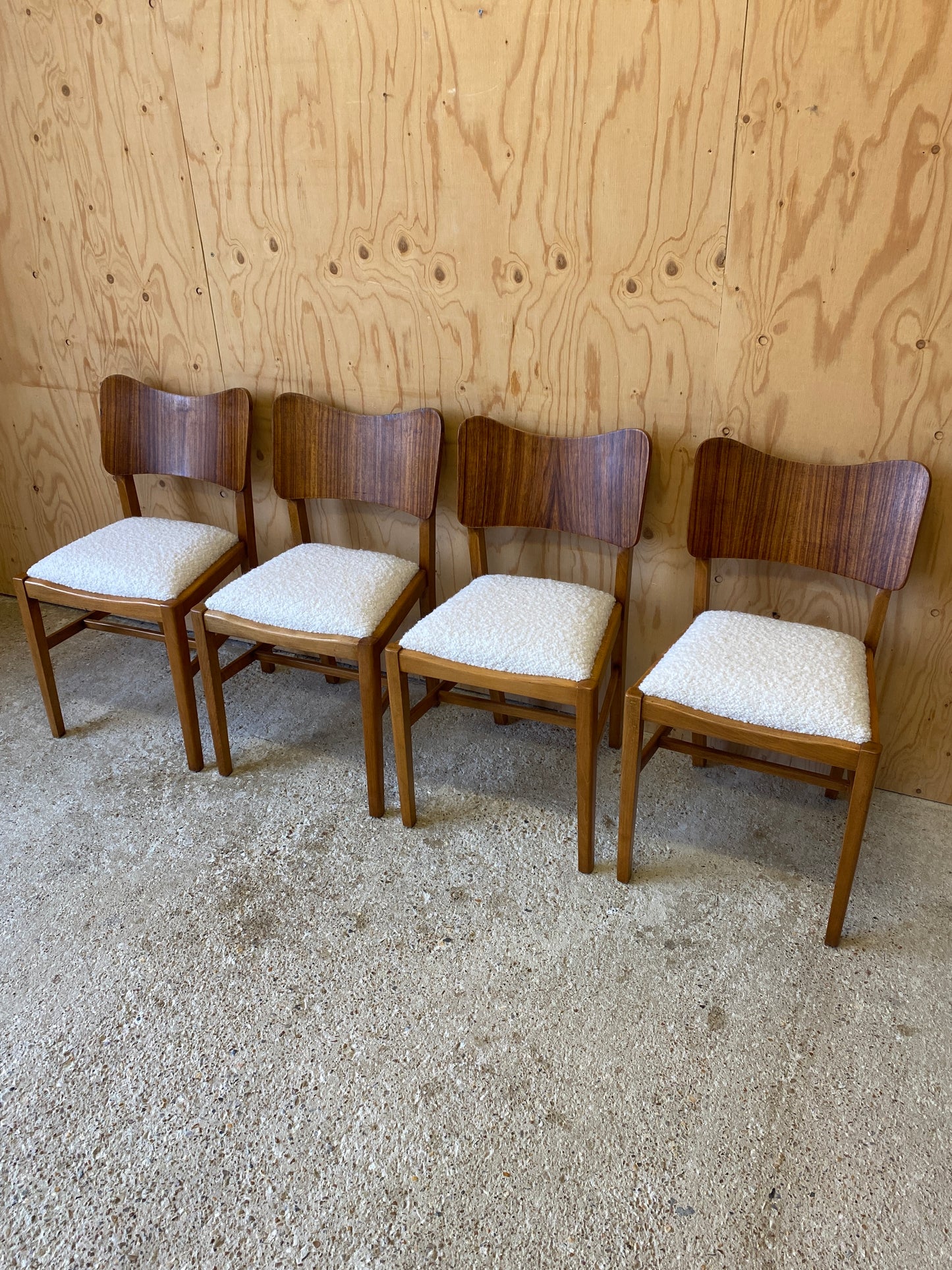 Four Bouclé Dining Chairs