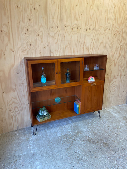 Retro Vintage Mid Century Sideboard Drinks Cabinet by British makers GPlan on Black Hairpin Legs