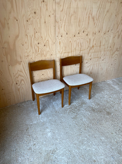 Retro Mid Century Dining Chairs x 2 - Re Upholstered