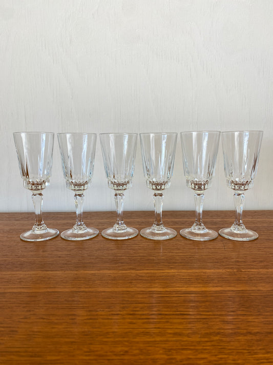 Set of 6 Luminarc Cut Glass Glasses x 4