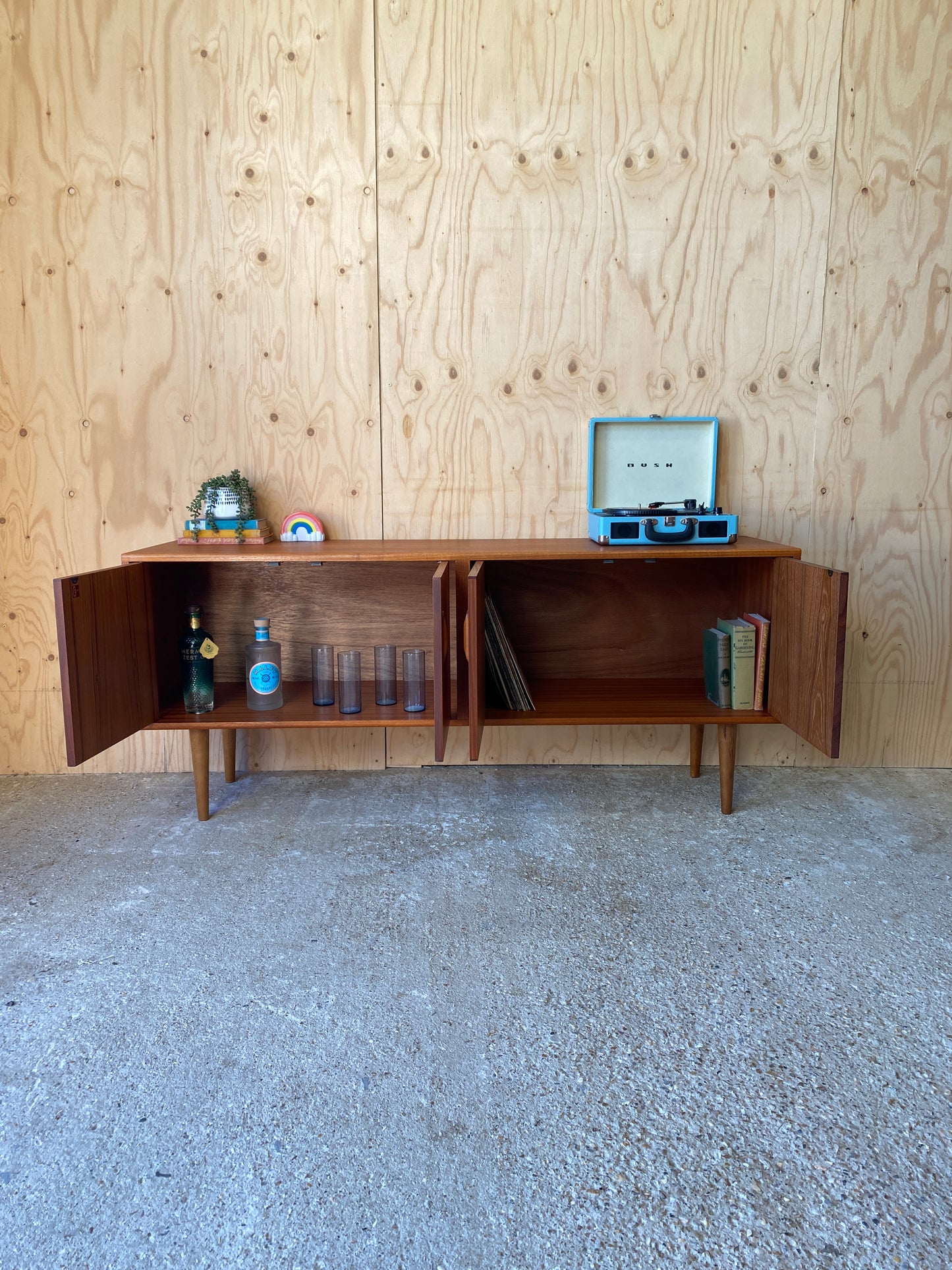 Retro Vintage Sideboard by British makers GPlan on Wooden Tapered Legs