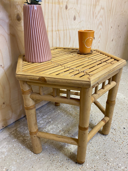 Mid Century Retro Bamboo Side Table