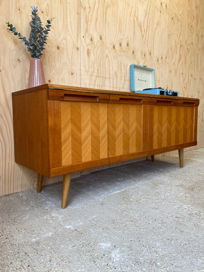 GPlan Chevron Sideboard on Wooden Tapered Legs