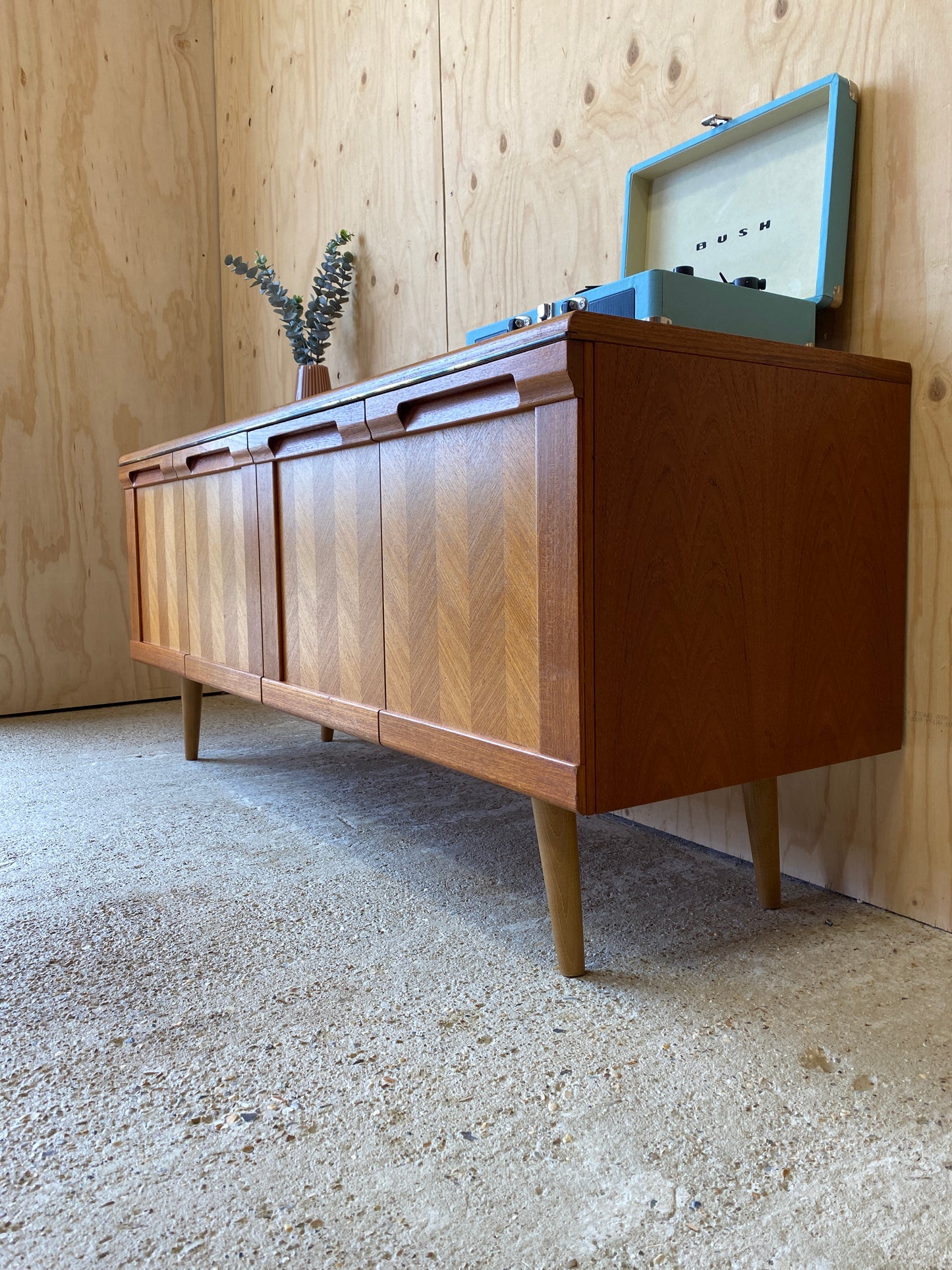 GPlan Chevron Sideboard on Wooden Tapered Legs