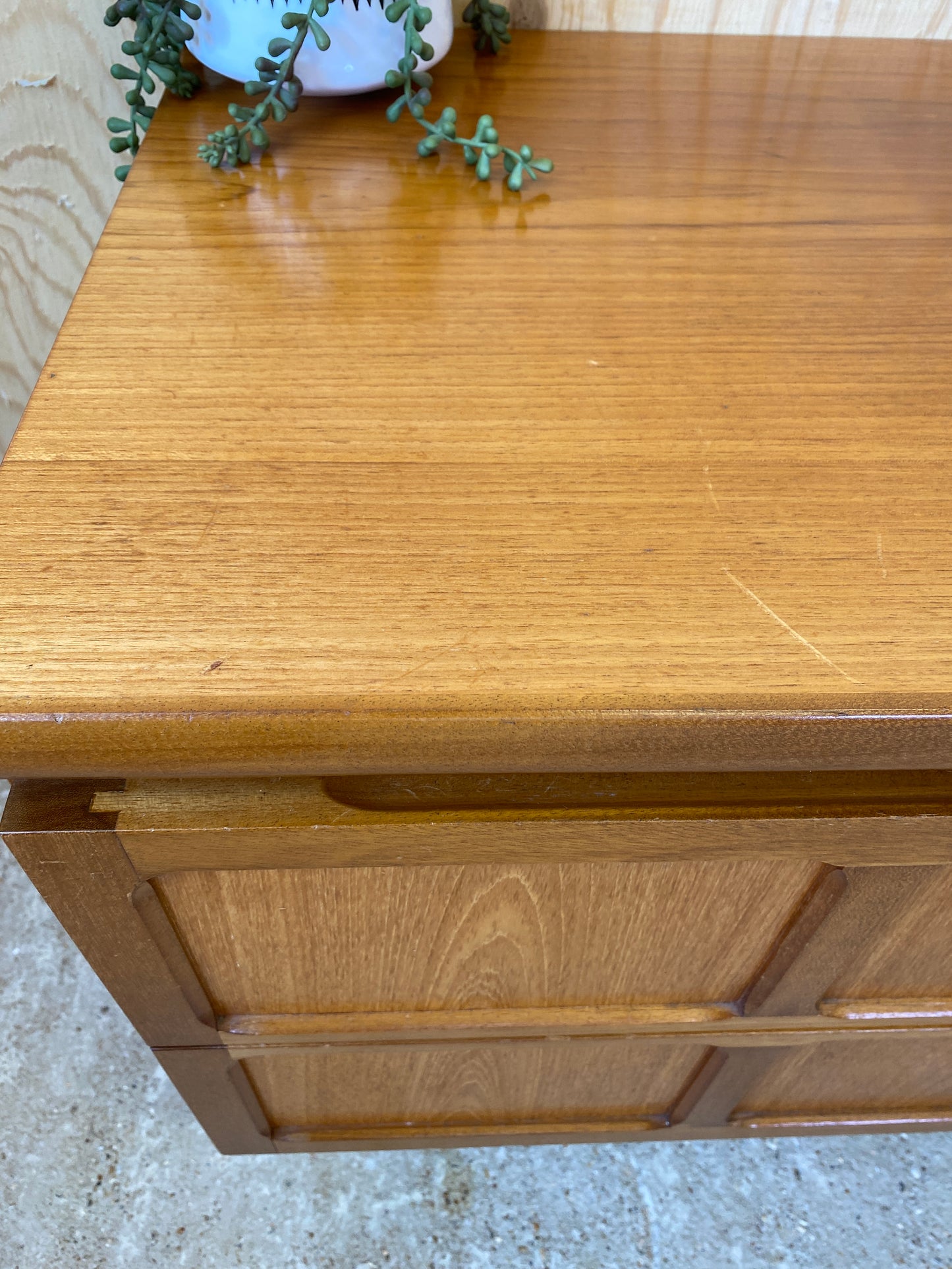 Mid Century Retro Vintage Nathan Sideboard on Black & Gold Tapered Legs