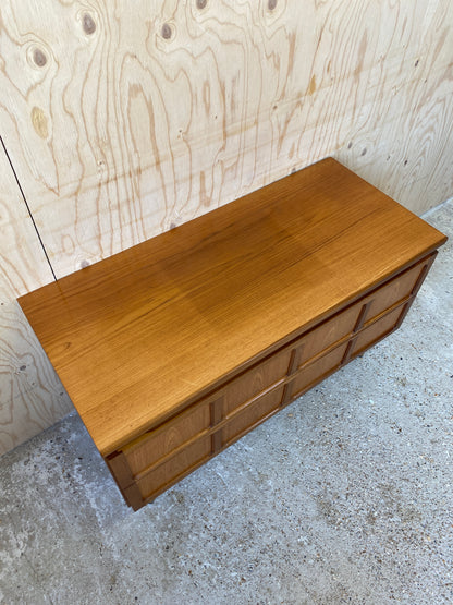 Mid Century Retro Vintage Nathan Sideboard on Black & Gold Tapered Legs