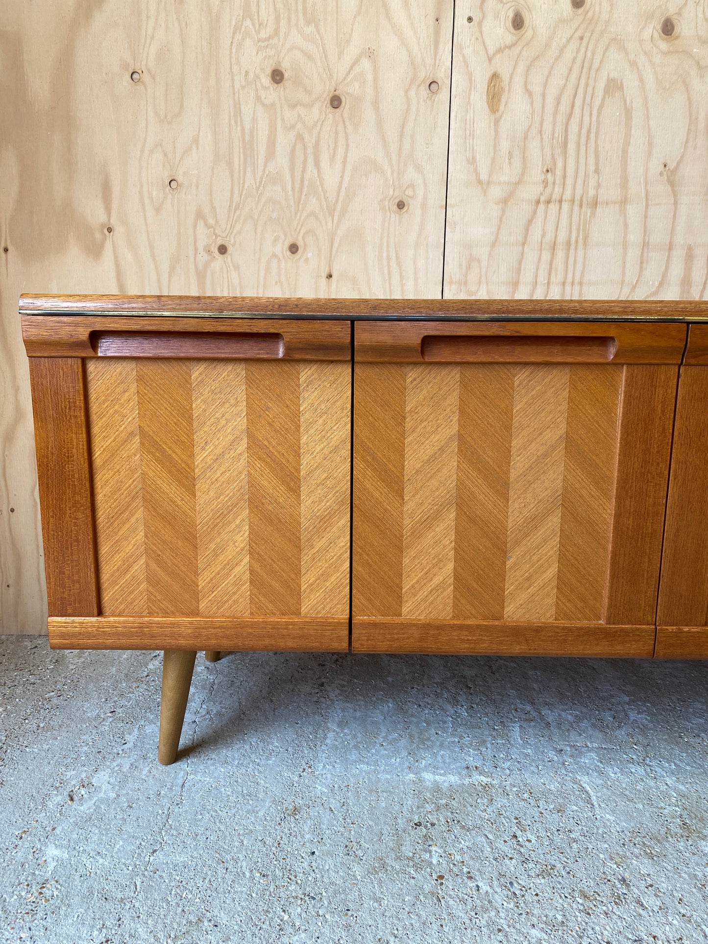 GPlan Chevron Sideboard on Wooden Tapered Legs