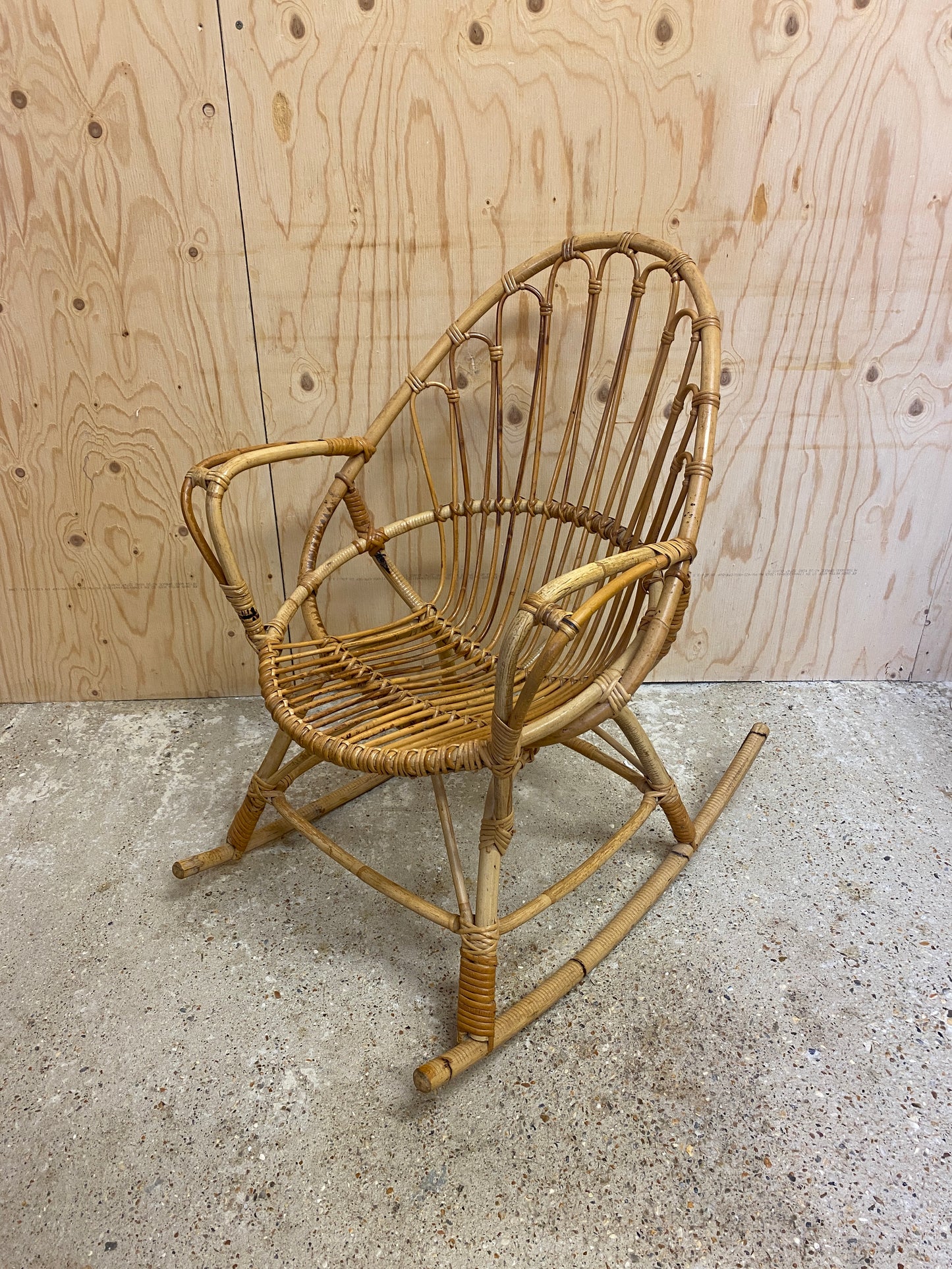 Bamboo Italian Style Rattan Rocking Chair