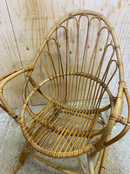 Bamboo Italian Style Rattan Rocking Chair