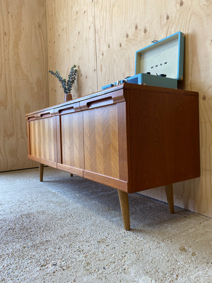 GPlan Chevron Sideboard on Wooden Tapered Legs