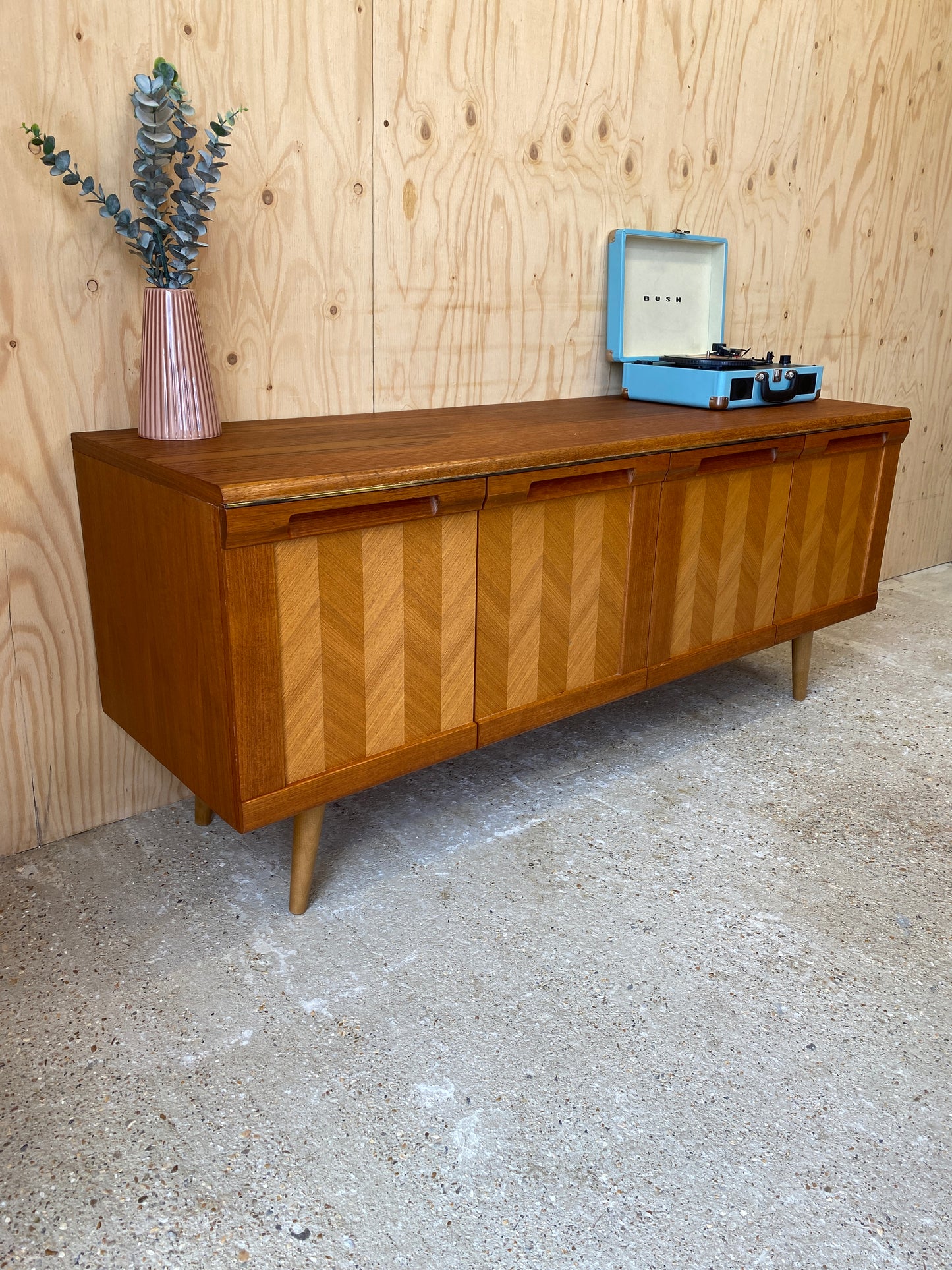 GPlan Chevron Sideboard on Wooden Tapered Legs