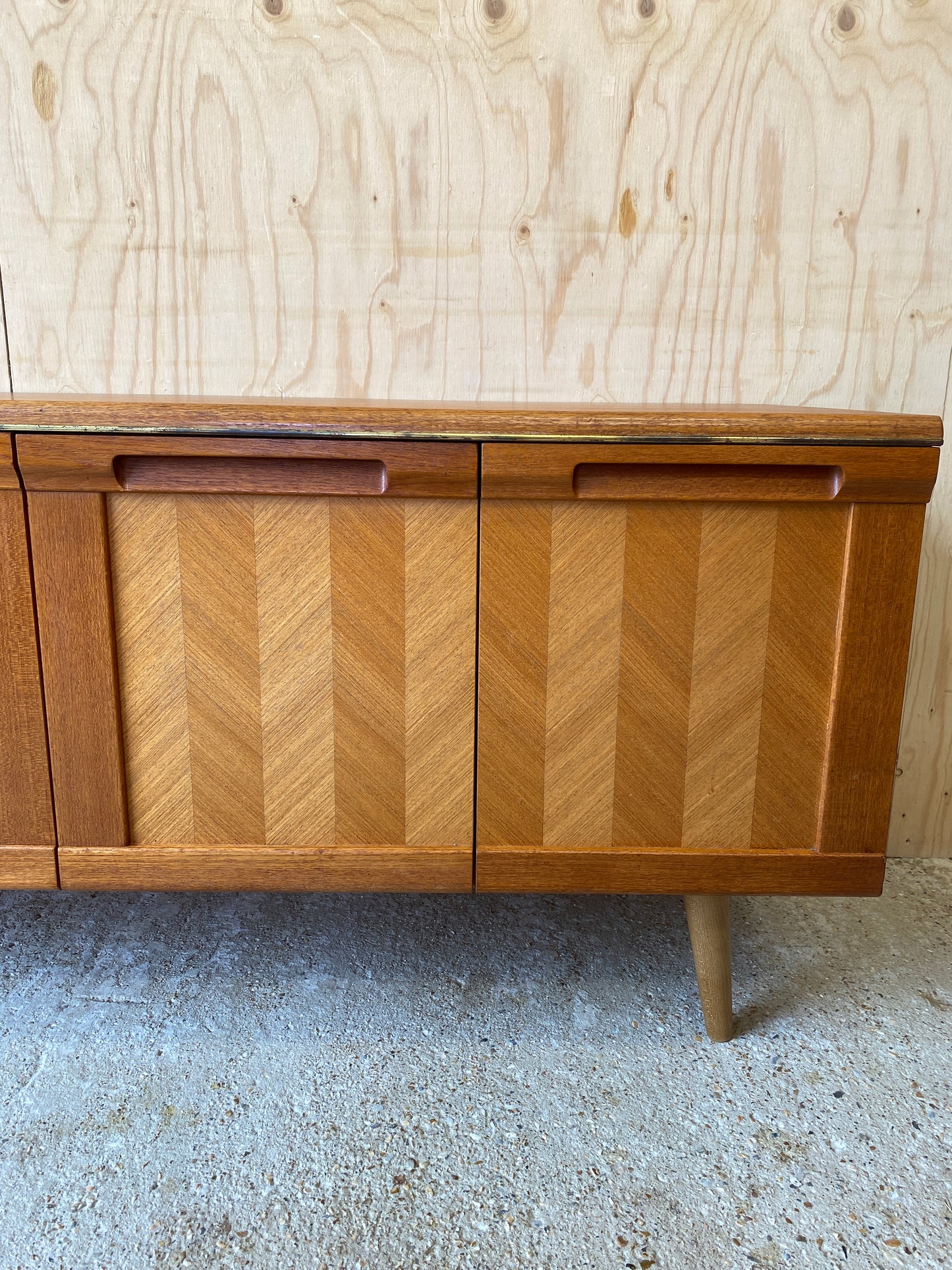 GPlan Chevron Sideboard on Wooden Tapered Legs