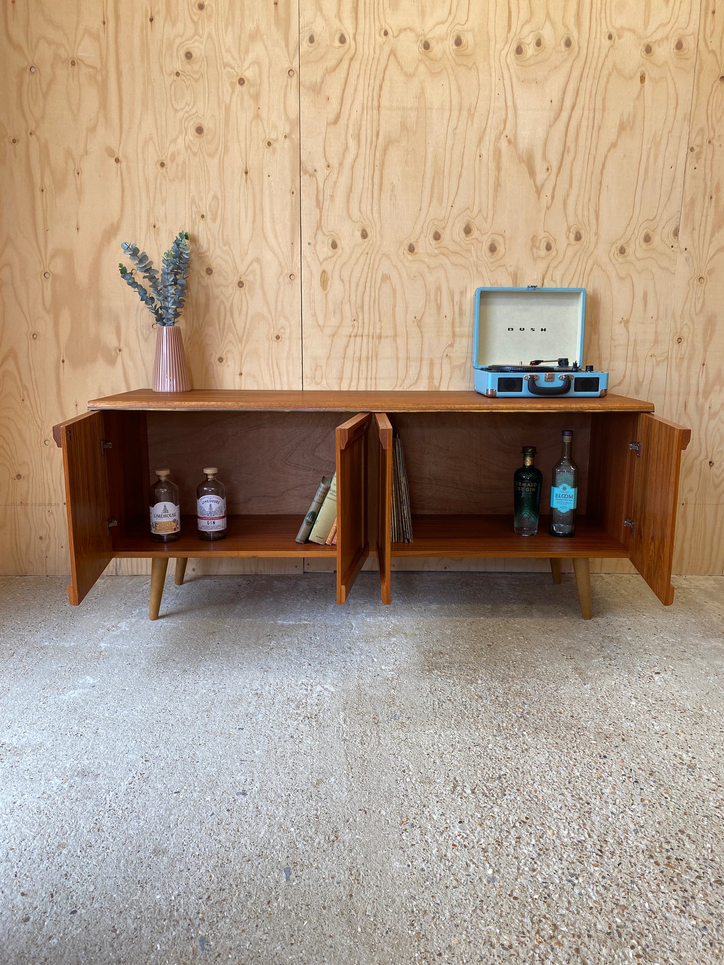 GPlan Chevron Sideboard on Wooden Tapered Legs